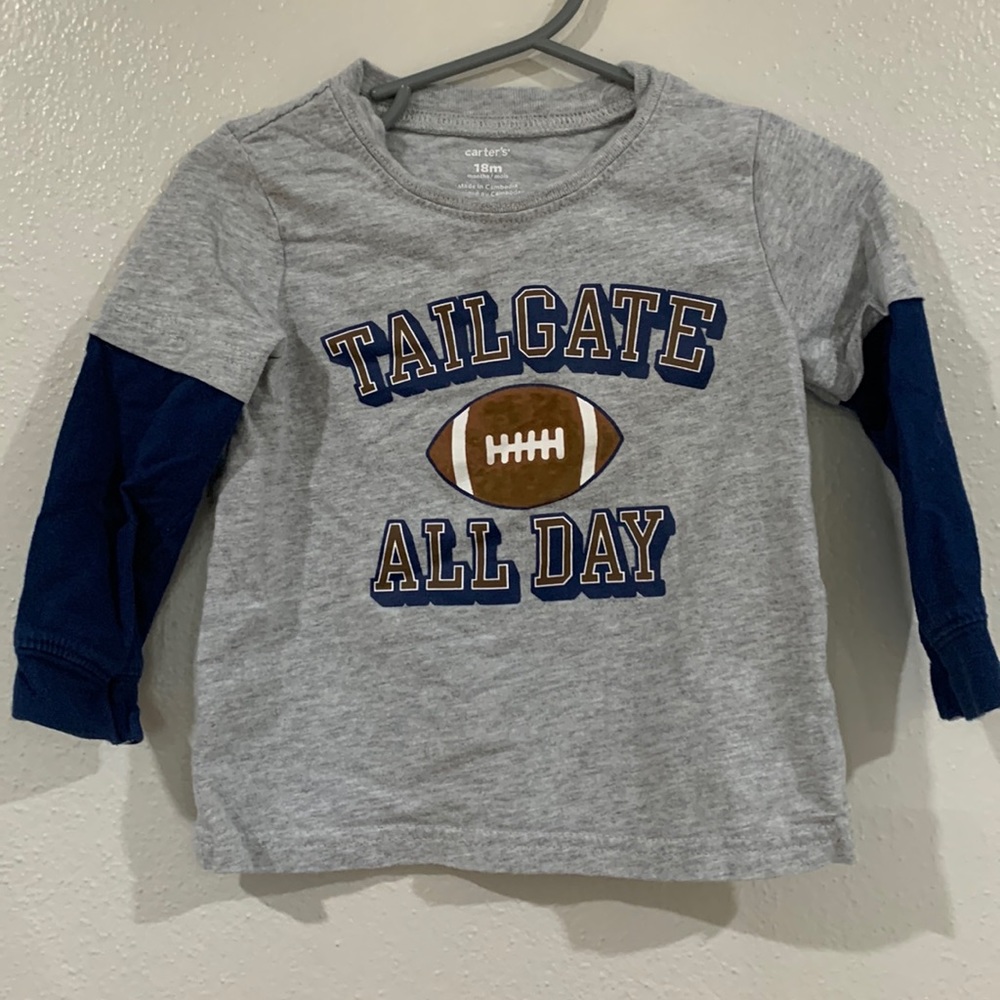 Cool Carter’s size 18 month -2t long sleeve football t-shirt